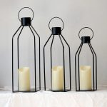 Photophore noir - Lanterne à poser x3