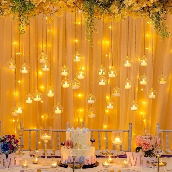 Lot photophores suspendus pour décoration de mariage