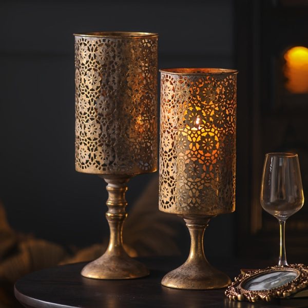 Photophore en métal au style vintage