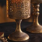 Photophore décoratif en métal vintage