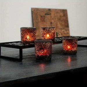 Accessoire de décoration, photophore élégant en verre