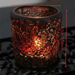 Photophore en verre, mosaïque ambrée pour la lumière douce