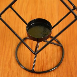 Photophore en verre noir, design cubique