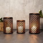 Ensemble de trois photophores noirs élégants