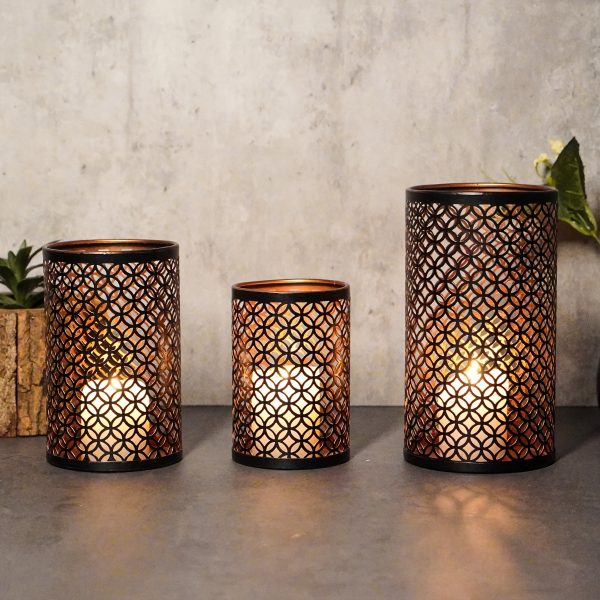 Ensemble de trois photophores noirs élégants