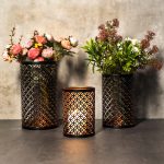 Lot de photophores noirs, design moderne et épuré