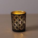 Photophore moderne noir et or, idéal pour une table raffinée