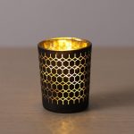 Élégant photophore noir or, ajout de style à votre espace