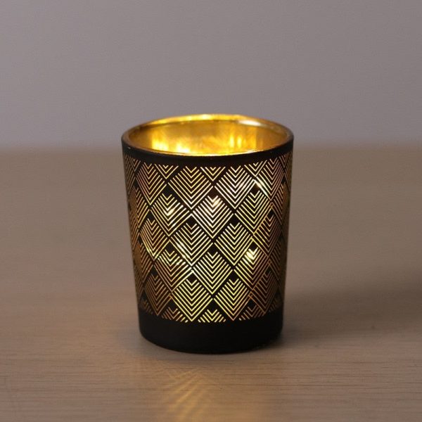 Lumineux photophore noir or pour une touche sophistiquée