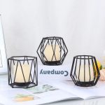 Photophore noir géométrique élégant pour la décoration