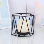 Photophore noir au design géométrique moderne