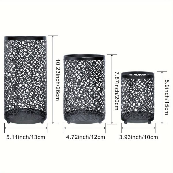 Ensemble de photophores noirs, motifs ronds