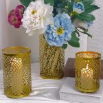 Set de 3 photophores noirs au motif rond