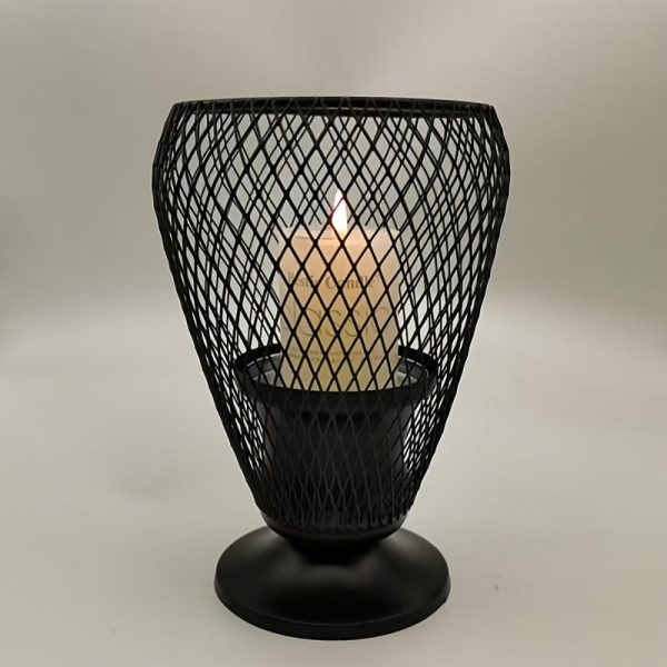 Photophore Noir - Panier élégant pour décoration intérieure