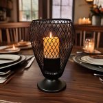 Photophore panier noir pour éclairage d'appoint esthétiquement plaisant