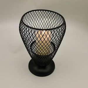 Accessoire déco noir, photophore en forme de panier tendance