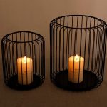 Photophore Noir Panier Rond élégant pour décoration intérieure