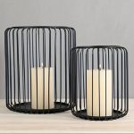 Panier rond noir pour recevoir des bougies décoratives