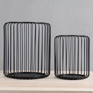 Photophore noir au design moderne pour éclairage doux