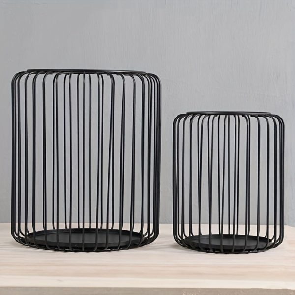 Photophore noir au design moderne pour éclairage doux