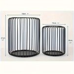 Photophore en métal noir, panier stylé pour mise en scène lumineuse