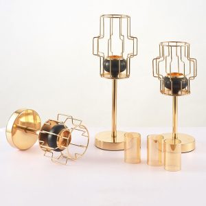 Élégant photophore en métal forgé