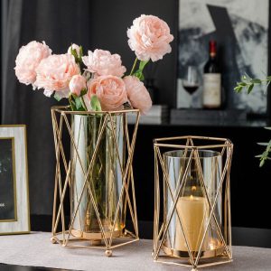 Photophore en verre élégant pour décoration intérieure