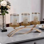 Set de photophores en verre avec trois bougies incluses