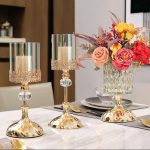 Photophore en verre avec bague en cristal