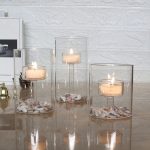 Set de 3 photophores en verre décoratifs