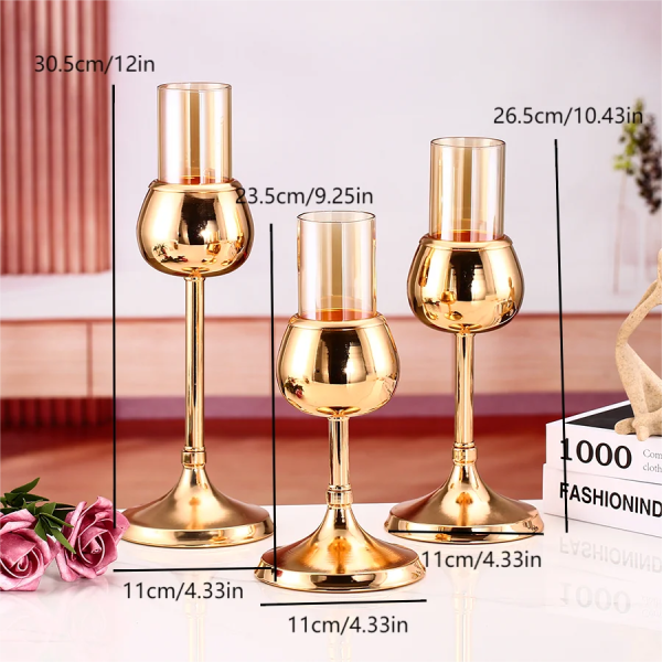 Éclairage doux avec photophore en verre doré