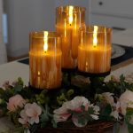 Ensemble de photophores en verre avec lumière LED