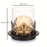 Set de deux photophores en verre et métal