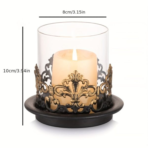 Set de deux photophores en verre et métal