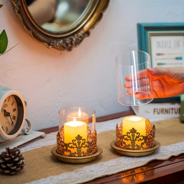 Photophores élégants en verre et métal