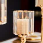 Photophore en verre au design chic doré