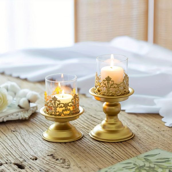 Ensemble de deux photophores en verre pour ambiance chaleureuse