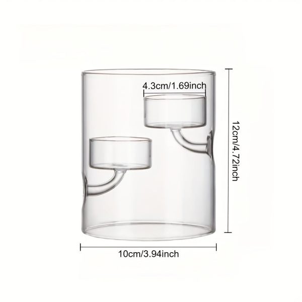 Élégant photophore rond en verre pour bougies