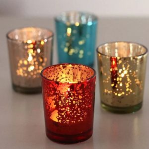 Photophore en verre rouge élégant pour décoration intérieure