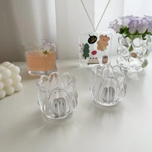 Accessoire en cristal, photophore tulipe pour bougies