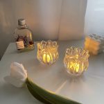 Photophore en verre tulipe, design moderne et raffiné