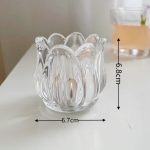 Photophore en verre, tulipe délicate pour éclairage doux