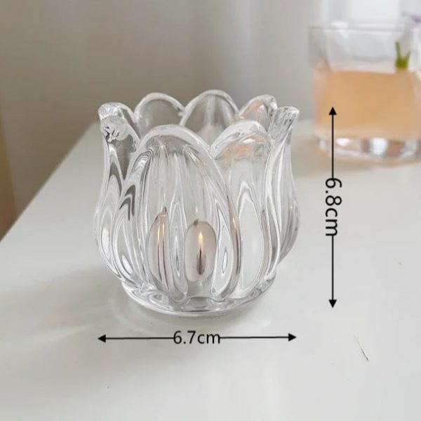 Photophore en verre, tulipe délicate pour éclairage doux