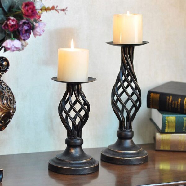 Support élégant en métal pour bougie