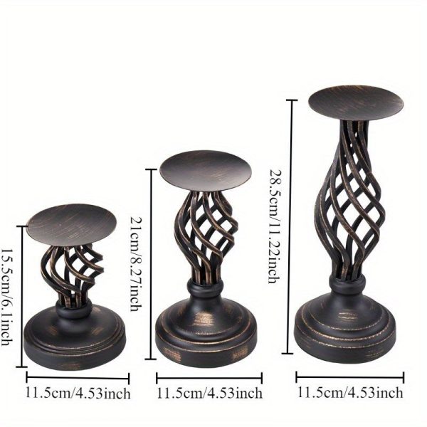 Stylé porte bougie en métal noir