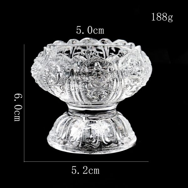 Élément décoratif en verre pour bougies, style fleuri et apaisant