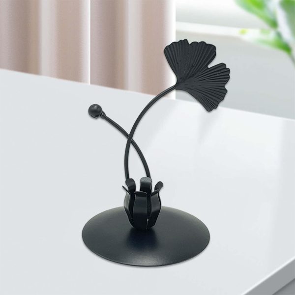 Porte-chandelle en métal doré inspiré du Ginkgo, style intemporel