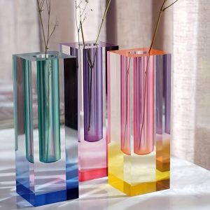 Vase soliflore aux couleurs bicolores