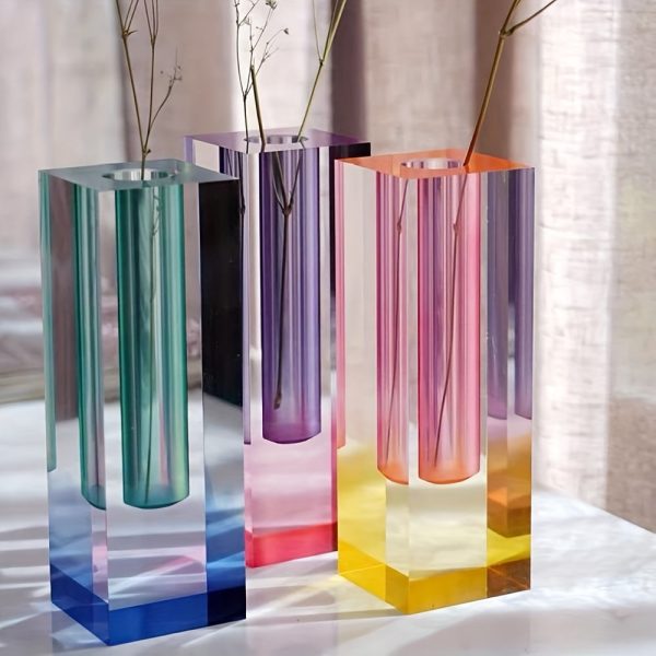 Vase soliflore aux couleurs bicolores