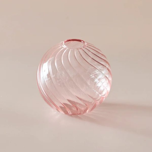 Boule striée en verre pour agencement floral